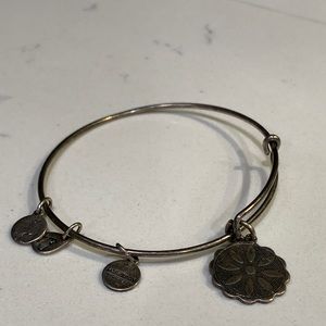 Alex and Ani Flower Silver Bangle